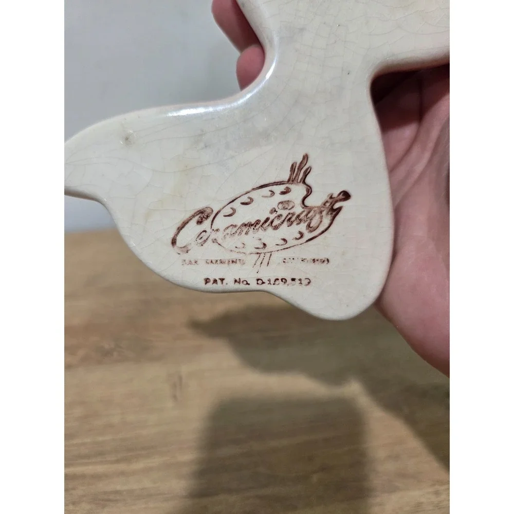 Vintage 1950s MCM Ceramicraft Pink Fish Ceramic Wall Decor 7''